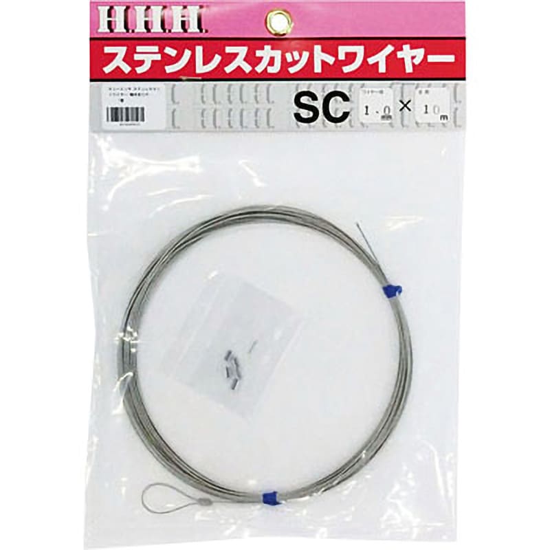 SC1×10 ステンレスカットワイヤー(端末加工付・パック入) スリー SC1×10 ステンレスカットワイヤー(端末加工付・パック入) スリー