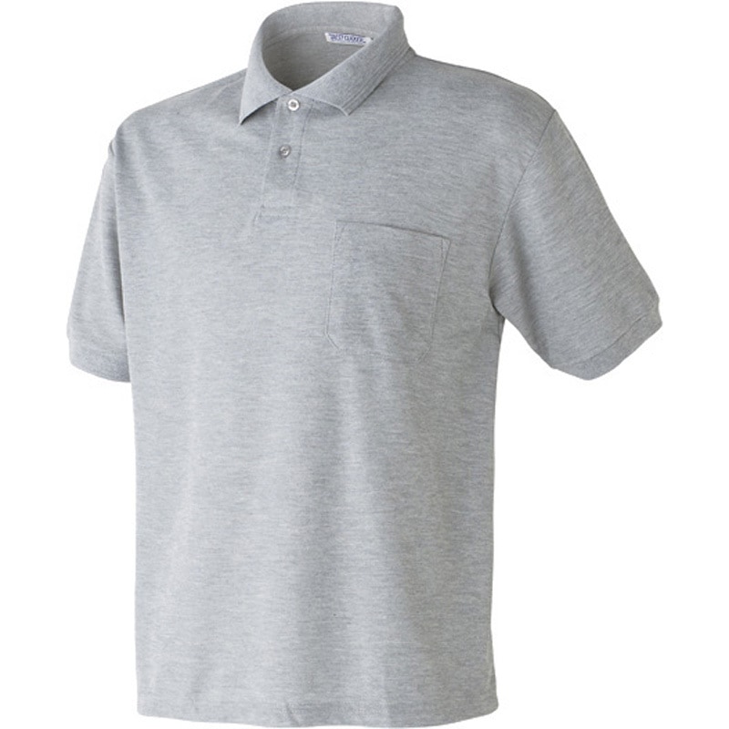 0215 半袖ポロシャツ アタックベース 鹿の子 吸汗速乾 グレー色 サイズ
