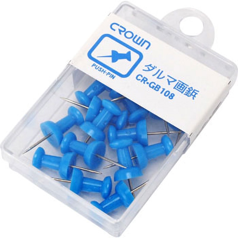 CR-GB1080-W ダルマ画鋲 クラウン(事務用品) 白色 1箱(100本) CR