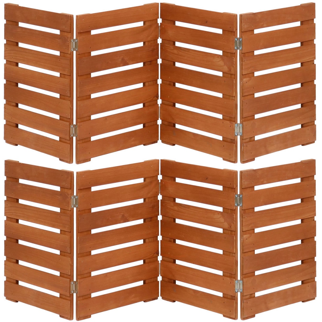 WF-120YK-2P-LBR 折り畳めるウッドミニフェンス(横ボーダー)2枚組 住まいスタイル 1セット WF-120YK-2P-LBR