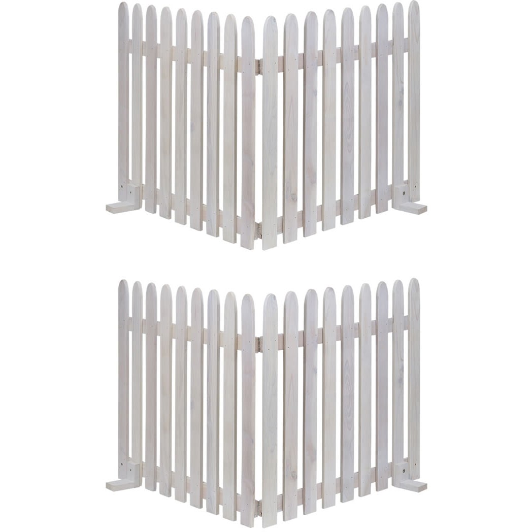 WF-284F-WHT 折り畳めるウッドフェンス142×71(縦ストライプ)2枚組 住まいスタイル 1セット WF-284F-WHT