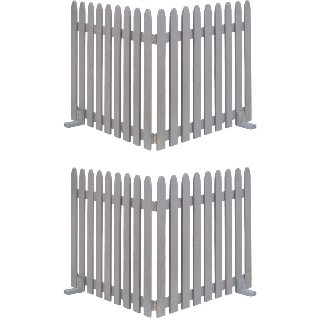 WF-284F-GRY 折り畳めるウッドフェンス142×71(縦ストライプ)2枚組 住まいスタイル 1セット WF-284F-GRY