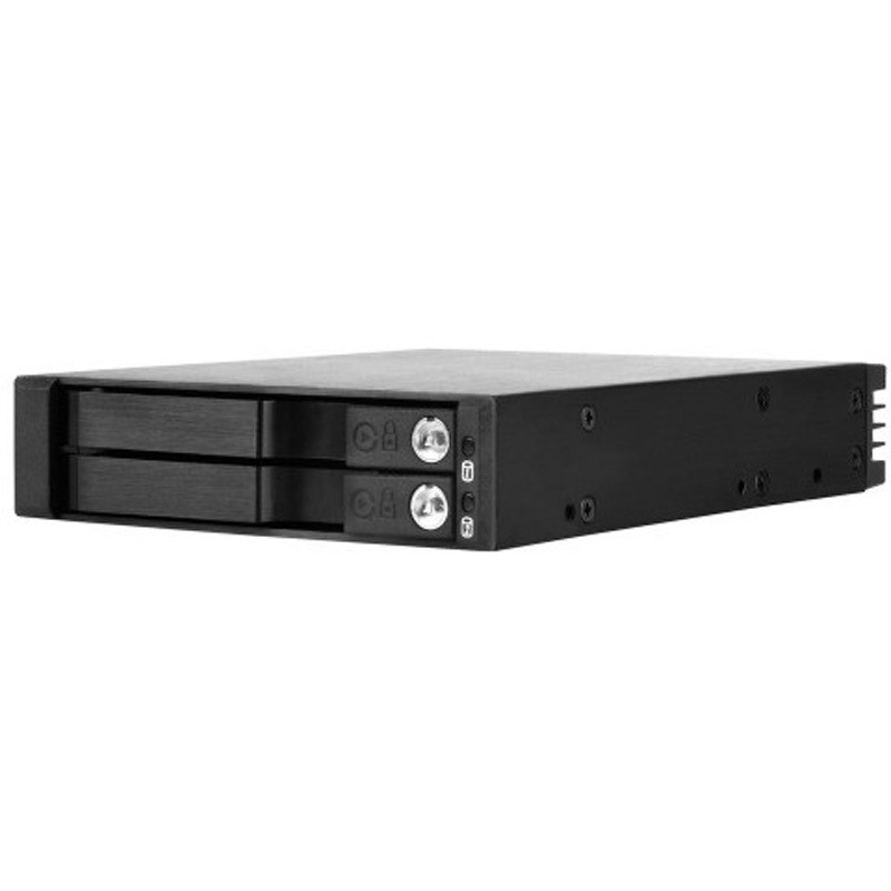 SST-FS202B SilverStone 外部3.5ベイを使用する2.5インチドライブ×2用ホットスワップベイ SST-FS202B SILVER STONE(シルバーストーン) ブラック色