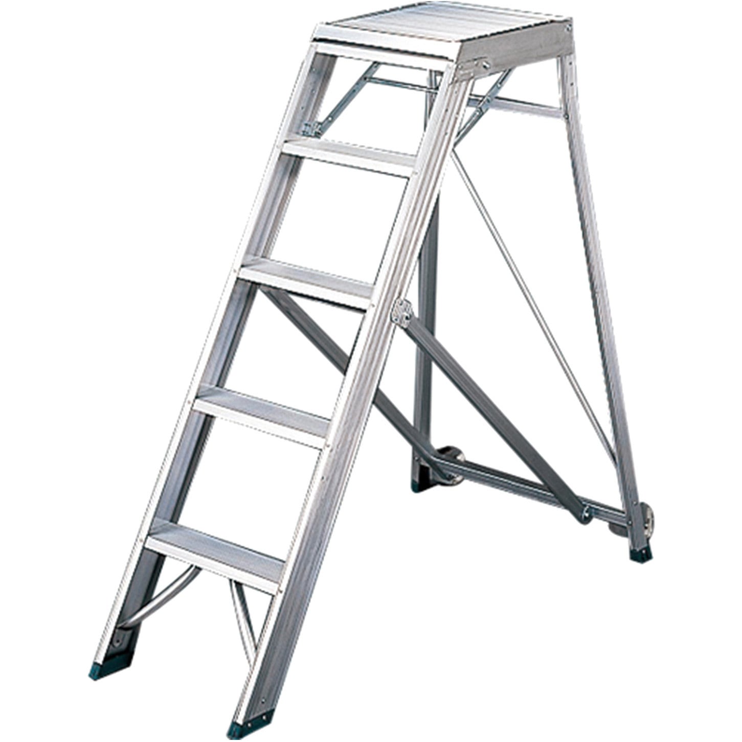 DAD-150 折りたたみ作業台 DADライトステップ 長谷川工業 アルミ 5段 天板高さ1.5m天板幅500mm奥行510mm