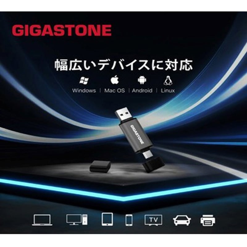 GJU3-AC44GY-32GB-1pk-R 2in1 OTG USBメモリー USB-A+Type-C 1個