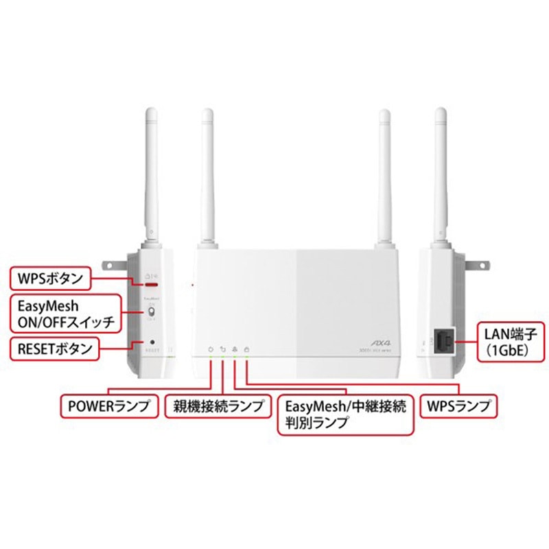WEX-3000AX4EA/D 無線LAN中継機 11ax/ac/n/a/g/b 2401+573Mbps 1
