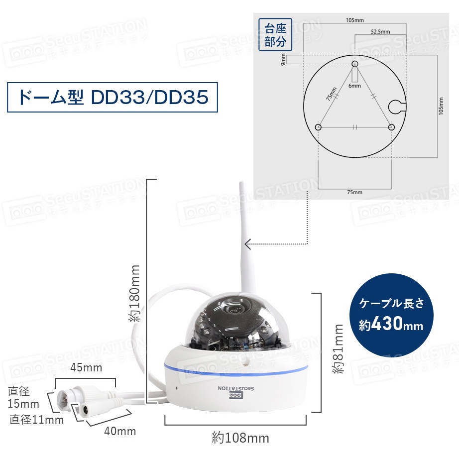 SC-DR85K-4P-500-1HD SecuSTATION モニター付録画装置+ワイヤレス500万