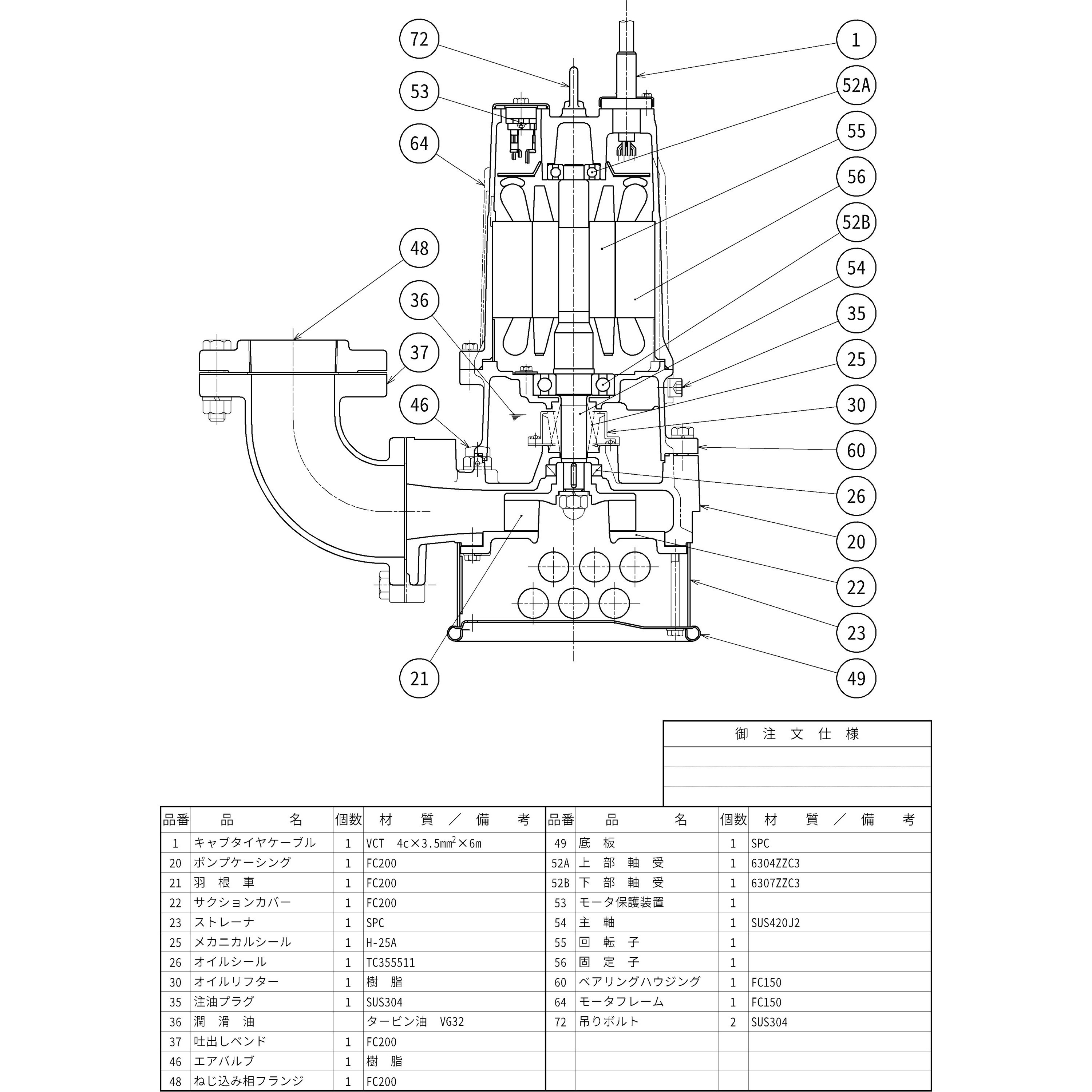 80N23.7 雑排水用水中ノンクロッグポンプ N型 1台 鶴見製作所 【通販