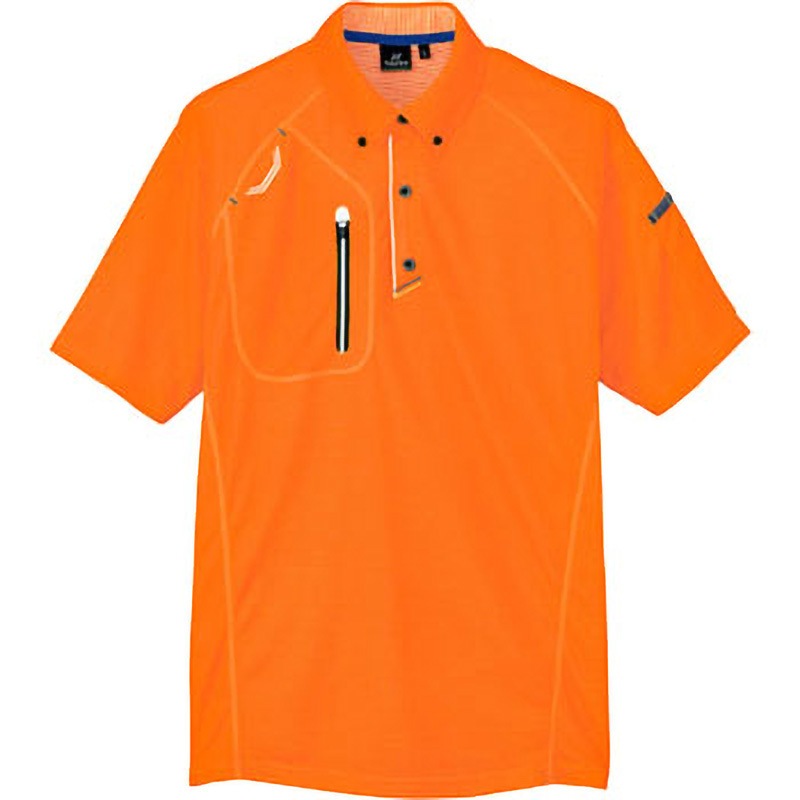 AZ-10605 半袖ボタンダウンポロシャツ AZ-10605 アイトス オレンジ色