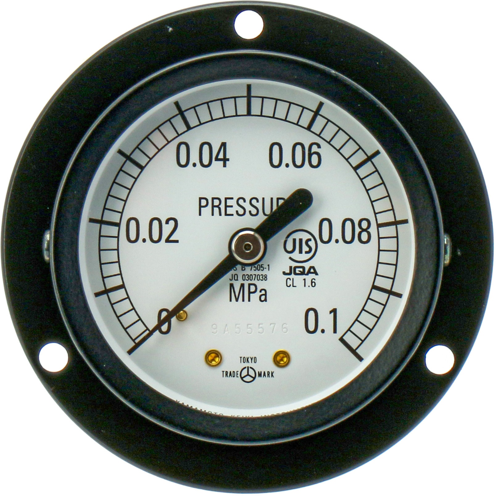 DT 1/4G 60×0.1MPa 小型圧力計(埋め込み形・つば付き) 山本計器 G1/4