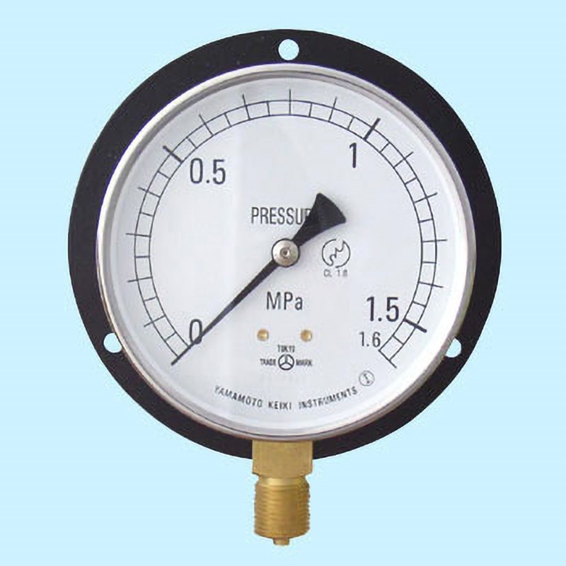 BT 3/8G 100×1.6MPa 普通型圧力計(立形・つば付) 1台 山本計器 【通販