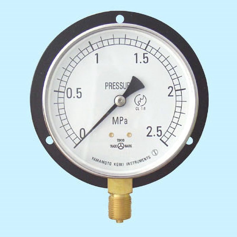 BT 3/8G 100×2.5MPa 普通型圧力計(立形・つば付) 1台 山本計器 【通販