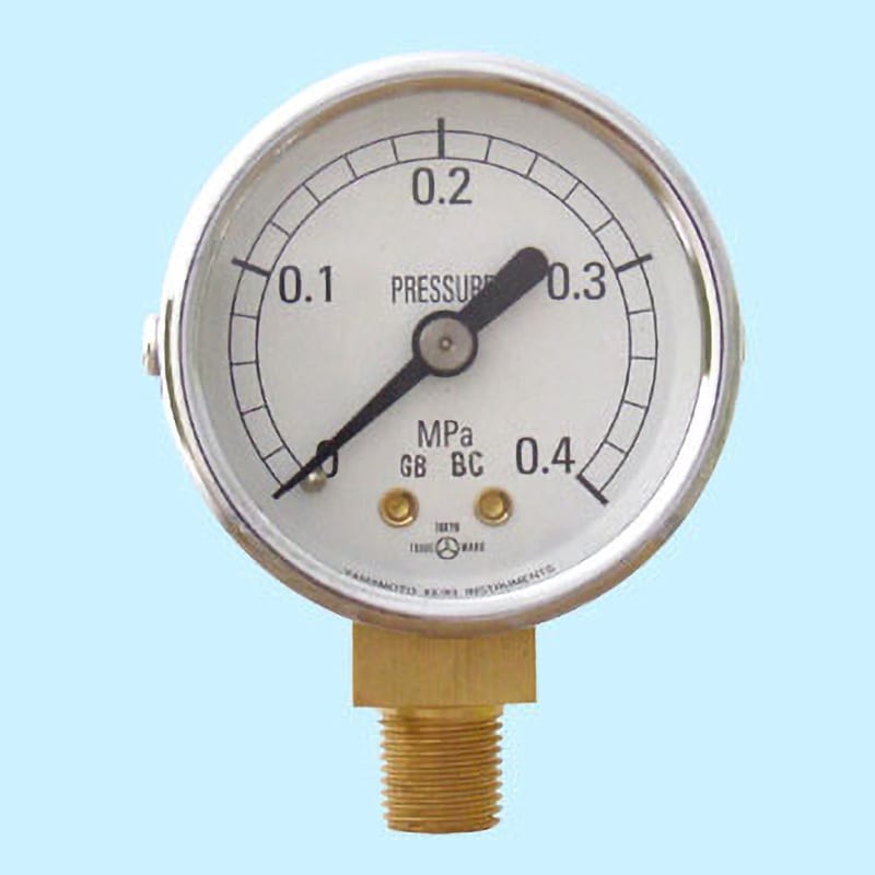 AT 1/8R 40×0.4MPa 小型圧力計(立形・つばなし) 山本計器 屋内用 圧力レンジ0～0.4MPa 外径40mm - 【通販モノタロウ】