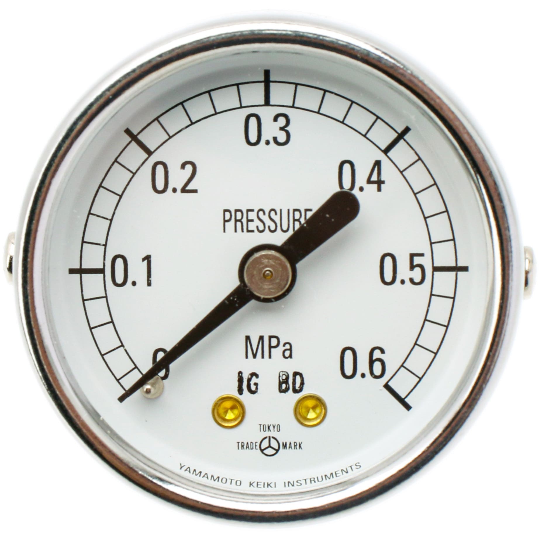 DT 1/8R 40×0.6MPa 小型圧力計(埋め込み形・つばなし) 1台 山本計器