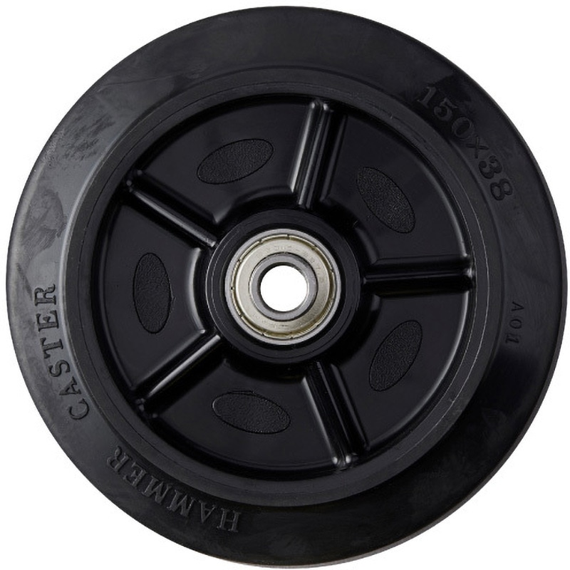 ハンマー 足場用旋回式ゴム車輪(ワイドタイプ)125mm トータルロック