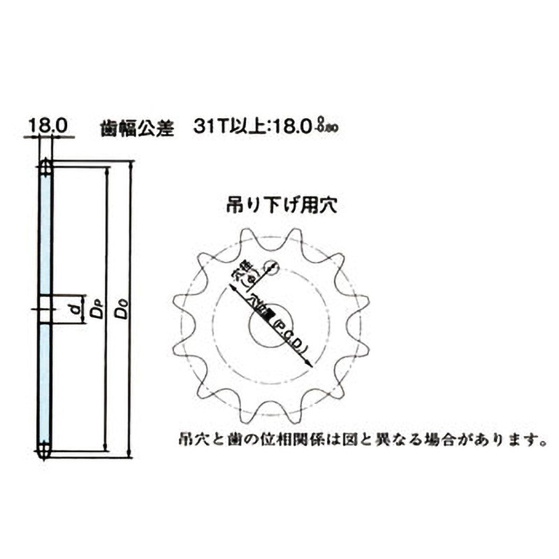 RS100-1A48T RS標準スプロケットRS100 1Aタイプ 椿本チエイン 機械構造用炭素鋼材製