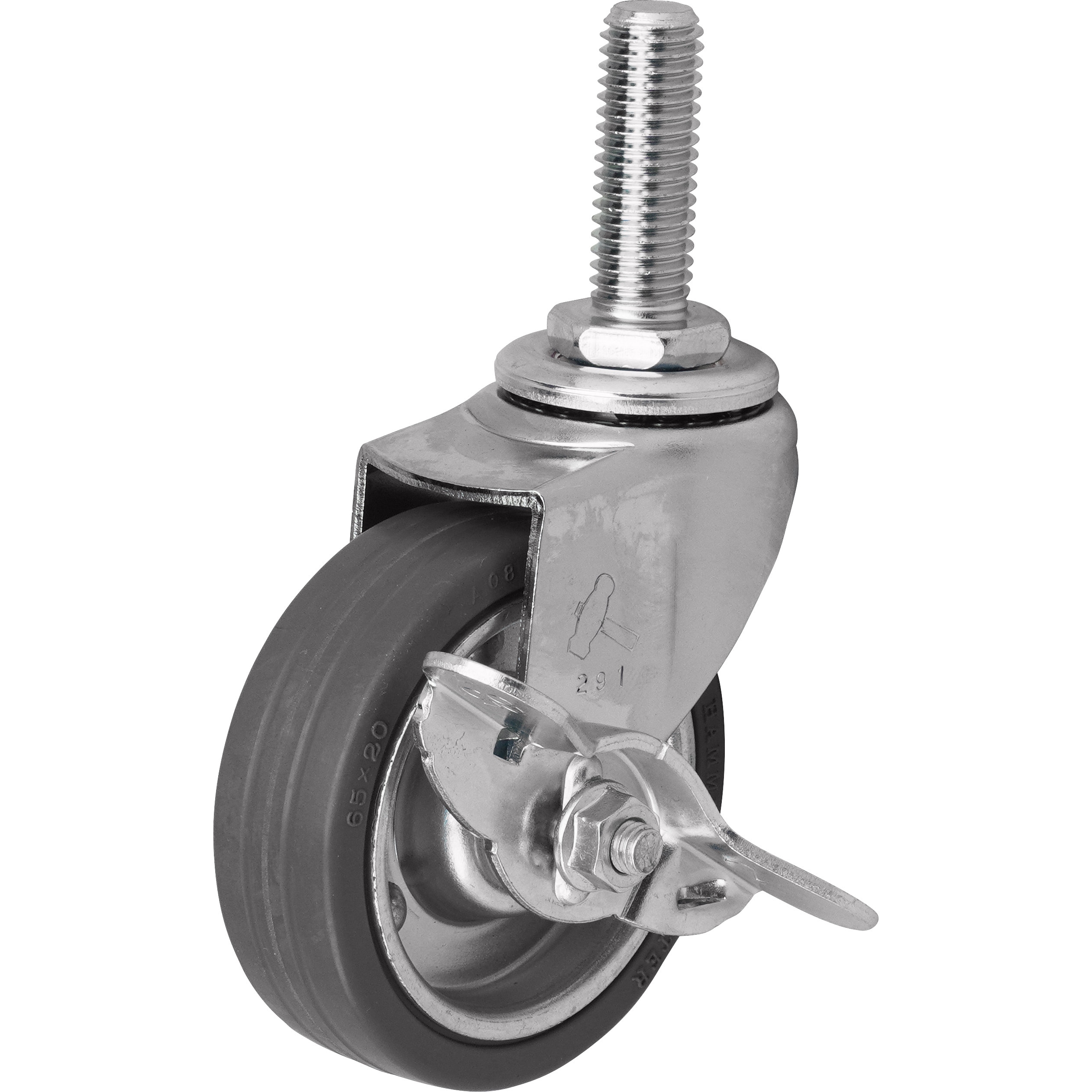 415EA-PR65 ネジ込み式 415EA 自在車(鉄板ホイールゴム巻車輪