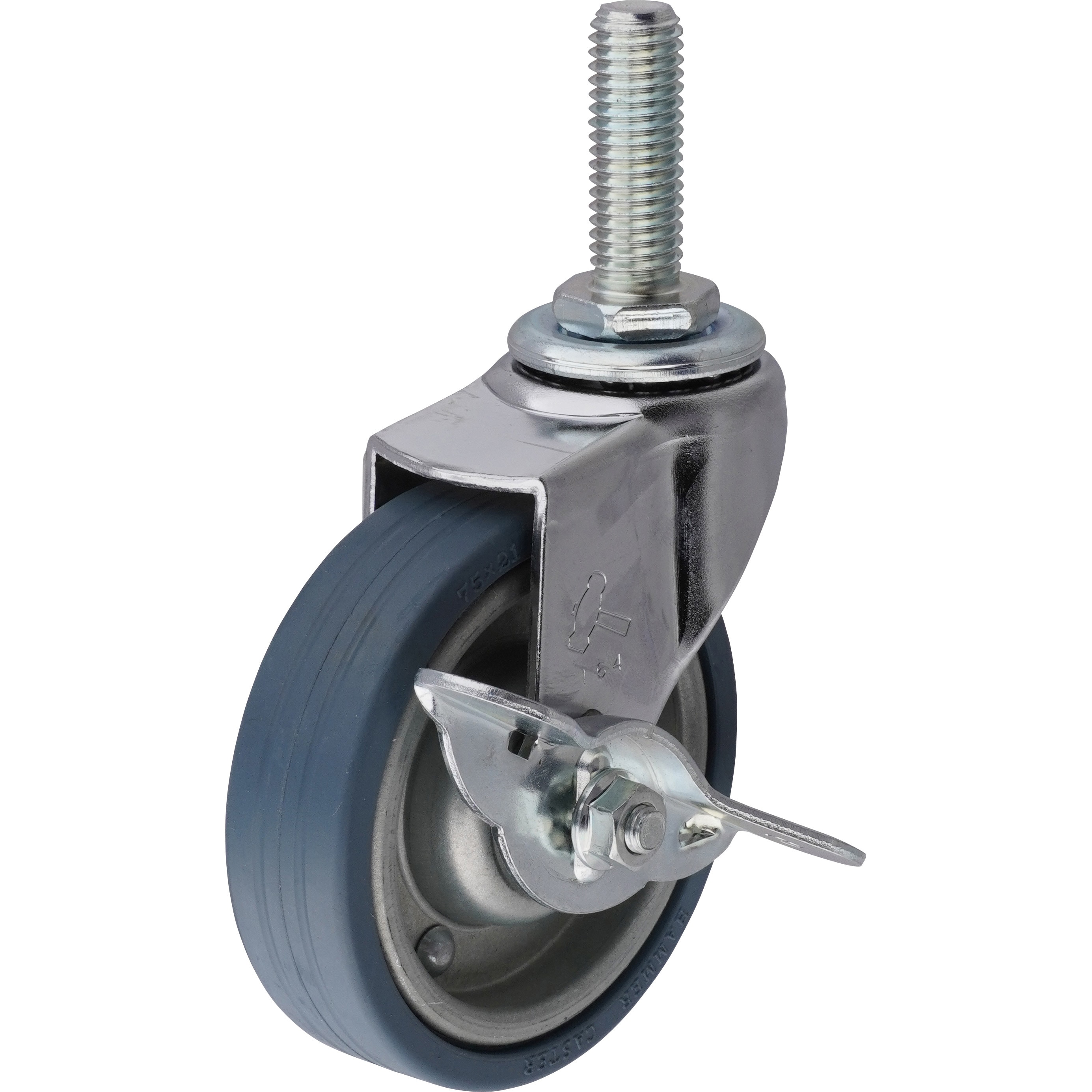 415EA-PR75 ネジ込み式 415EA 自在車(鉄板ホイールゴム巻車輪