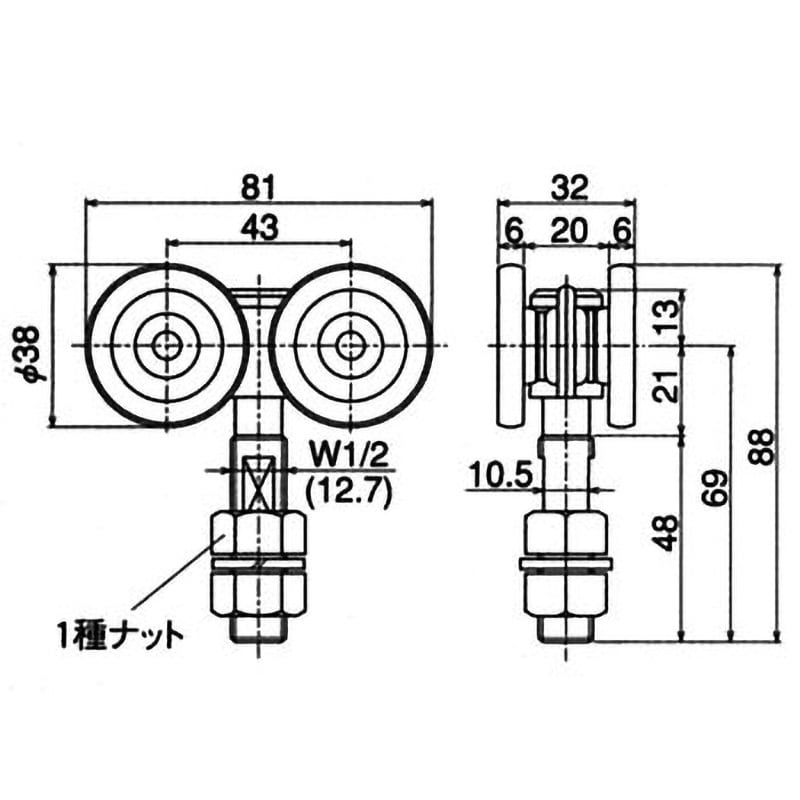 2 4WH 複車 1個 ダイケン 【通販モノタロウ】