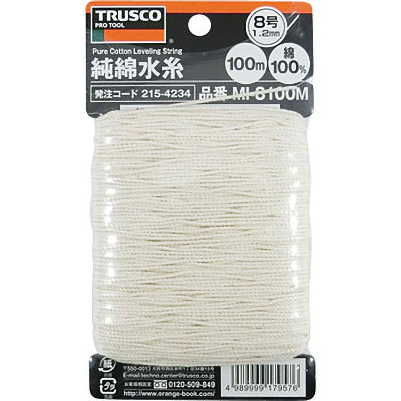 MI-8100M 純綿水糸 TRUSCO 生成色 長さ100m 1個 - 【通販