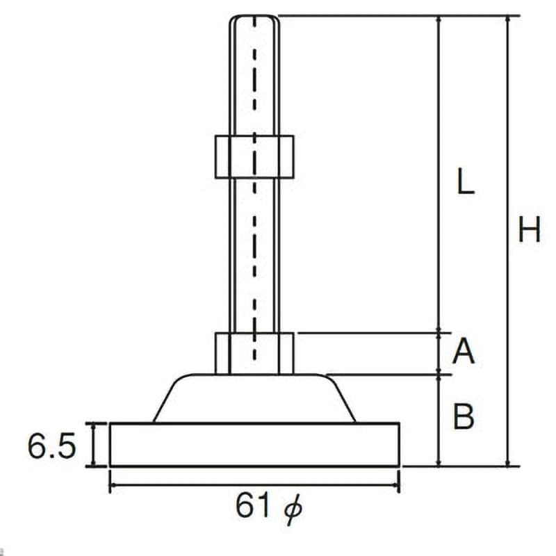 NB-2-12X150 アジャスターボルト(スチール・スベリ止め付 NB-2-12X150 アジャスターボルト(スチール・スベリ止め付