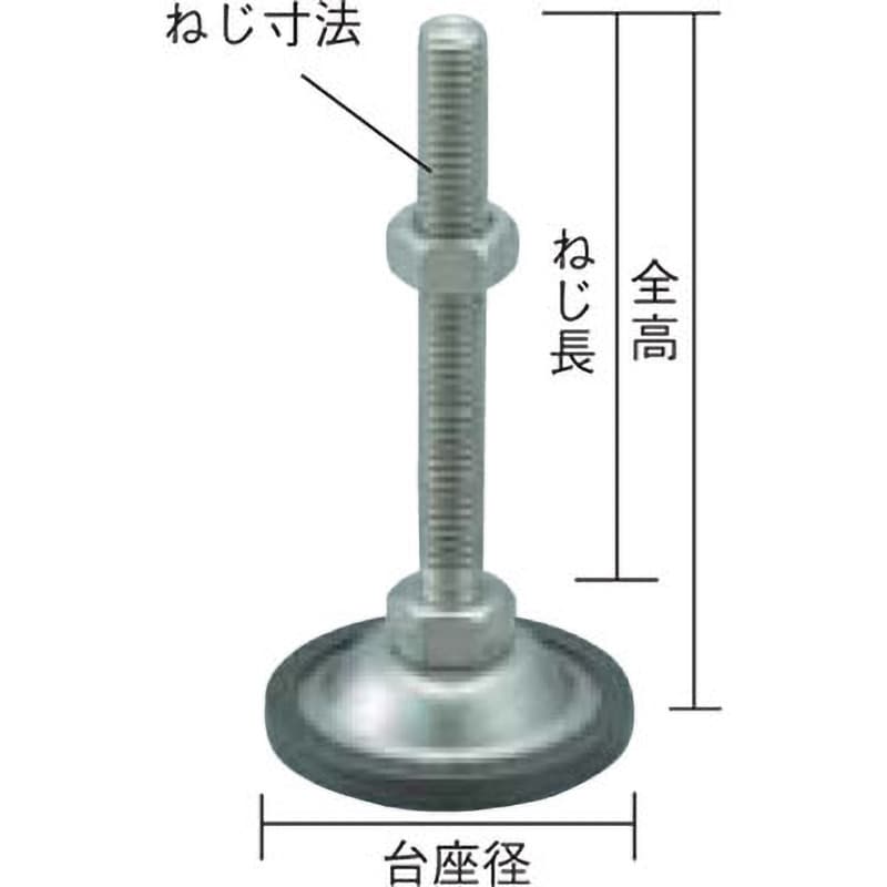 SUS-NA-2-20X180 アジャスターボルト(ステンレス・ゴム付き) TRUSCO 許容荷重600kg ねじ寸法M20×2.50 SUS-NA-2-20X180  - 【通販モノタロウ】