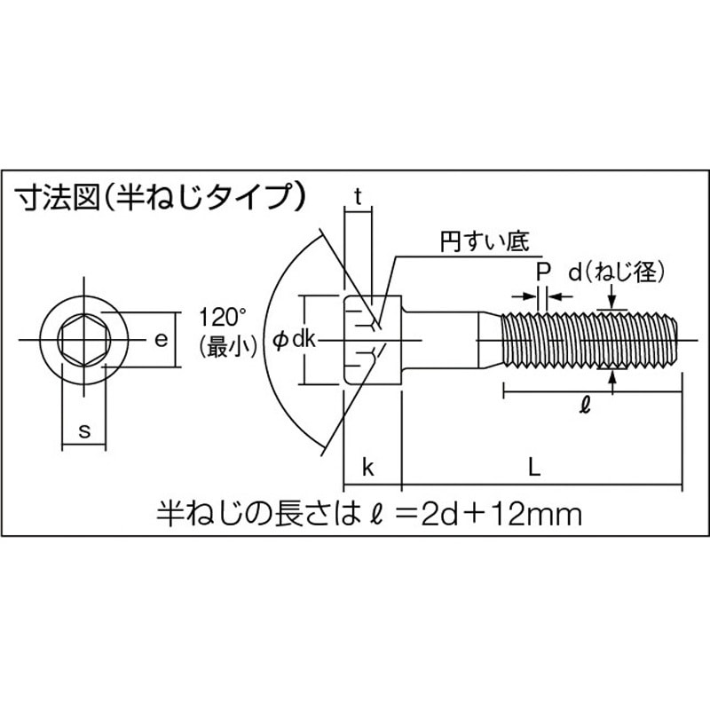 とっち品 B30-0430 六角穴付ボルト(SCM435) 半ねじ TRUSCO 強度12.9 黒染め(四三