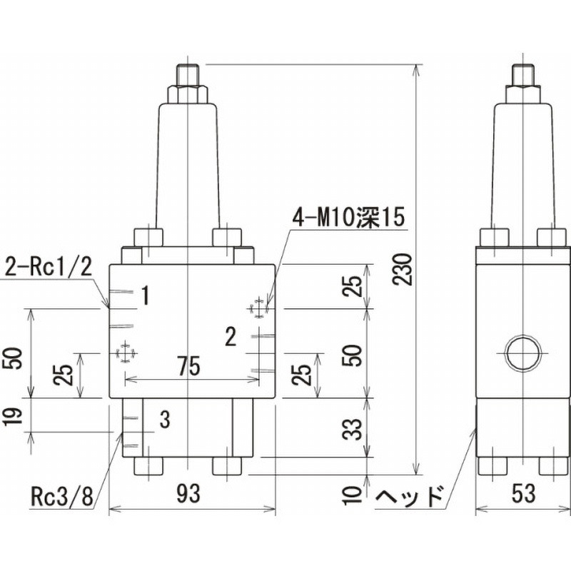 TCB-4-2 カウンタバランス弁 RIKEN(理研機器) 圧力制御弁 管接続