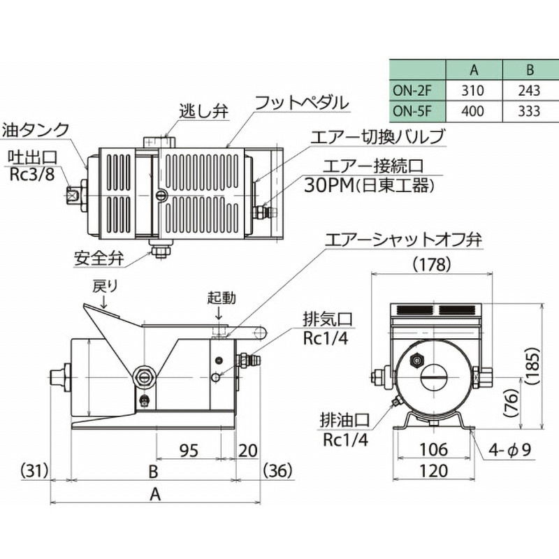 ON-5H 空気駆動オイルマチックポンプ 1個 RIKEN(理研機器) 【通販