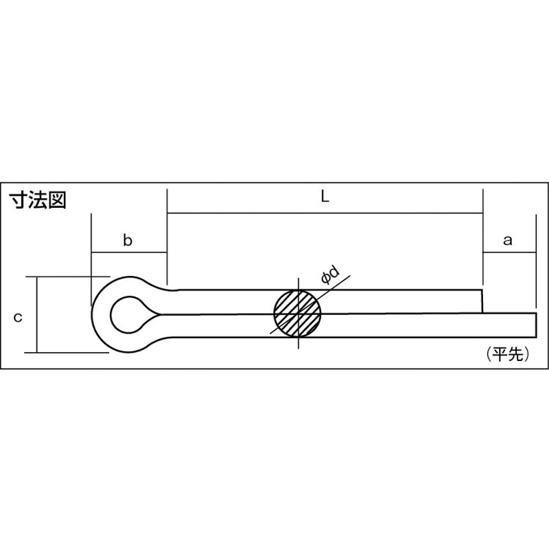 B19-4550 割ピン(スチール) TRUSCO なし(生地) 呼び径4.5長さ50mm 1