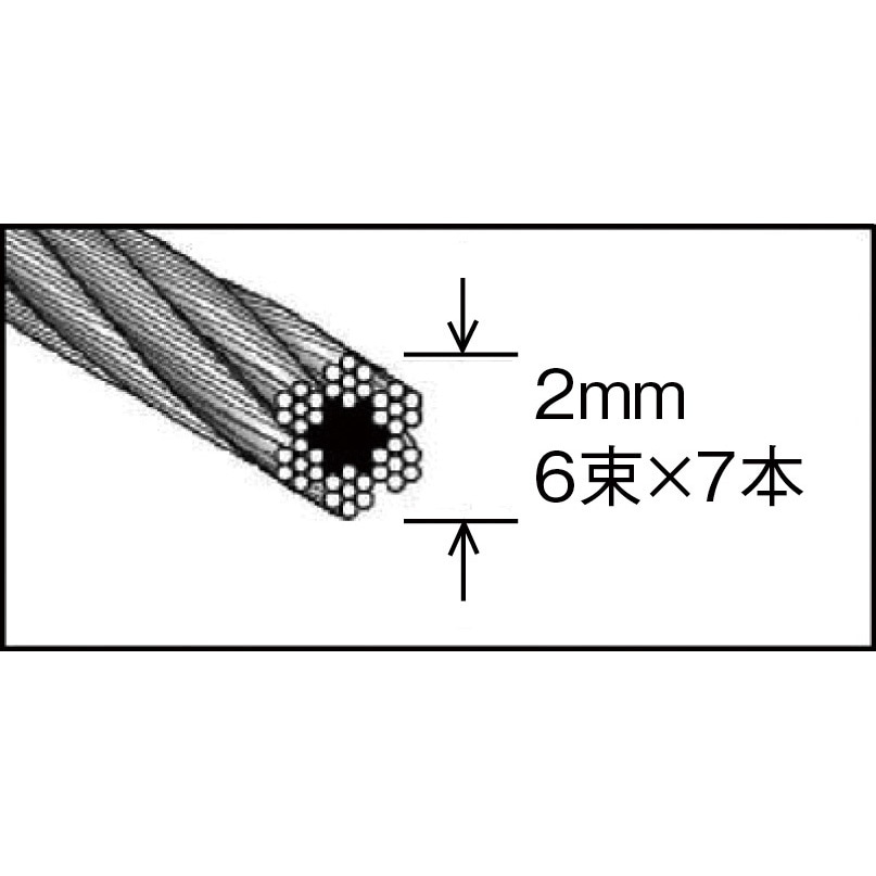 CWM-4S20 メッキ付ワイヤーロープスタンダードタイプ TRUSCO 6×7 亜鉛