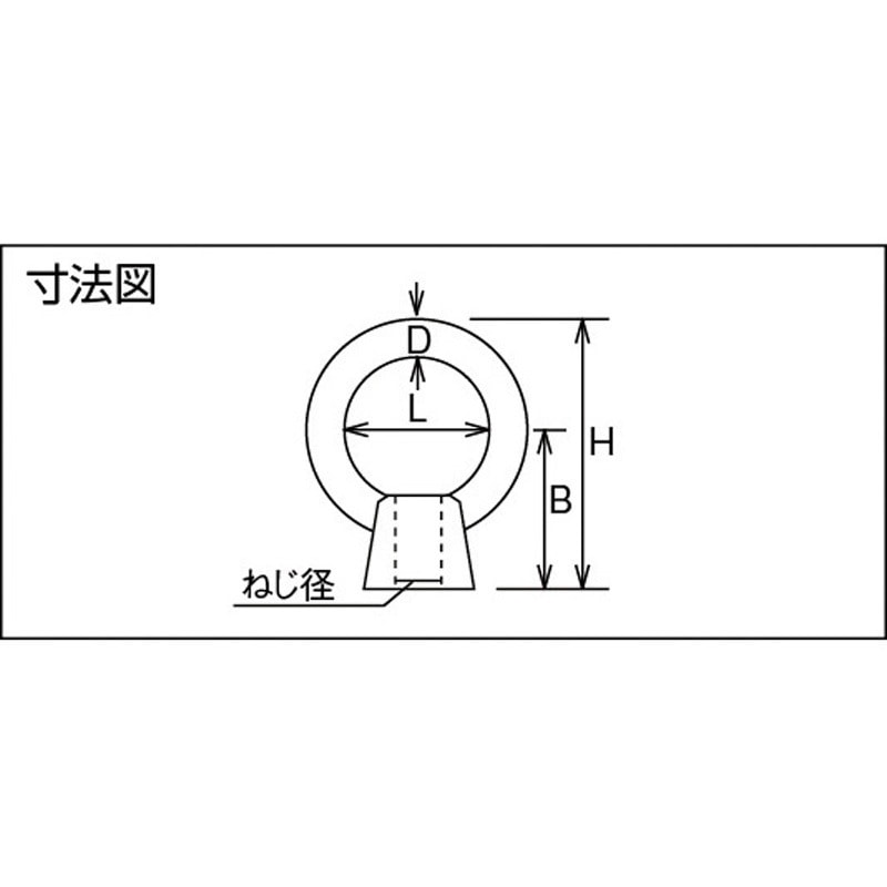TIN-012 アイナット(スチール製) TRUSCO 荷重2.15kN ねじ径W1/2 TIN