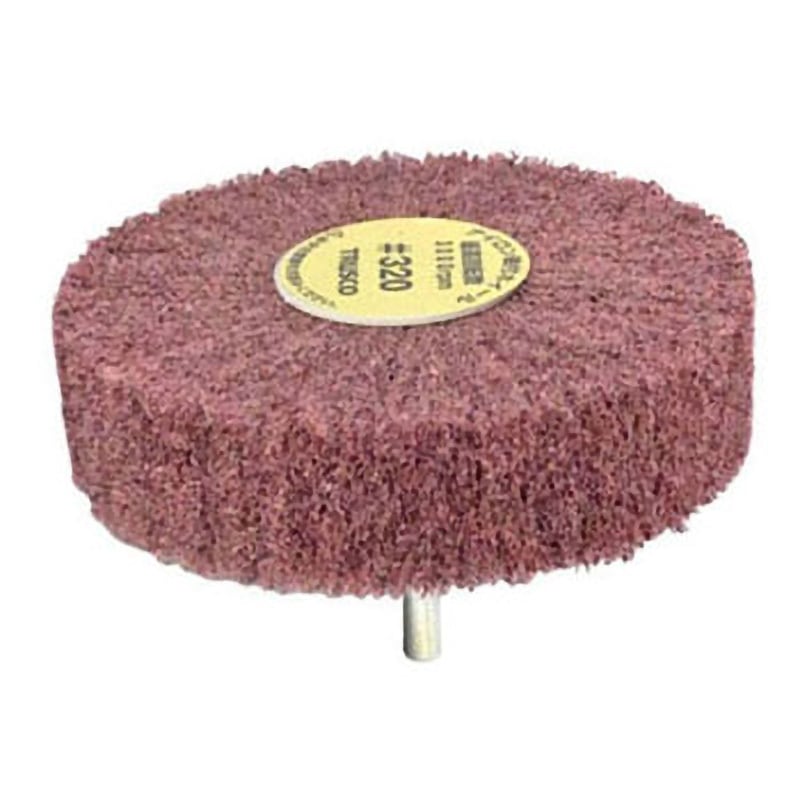 UFN-1025-320 ナイロン軸付ホイール(軸径Φ6mm) TRUSCO 粒度320 直径100mm幅25mm 1箱(5個) UFN-1025-320