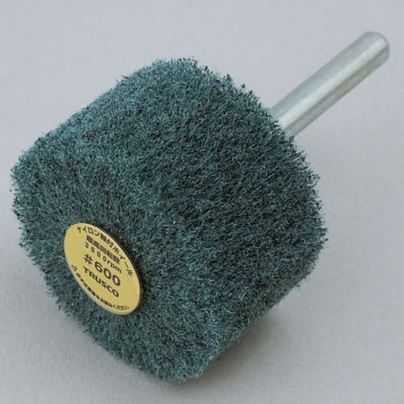 UFN425-600 ナイロン軸付ホイール(軸径Φ6mm) TRUSCO 粒度600 直径40mm幅25mm 1箱(5個)軸付研磨