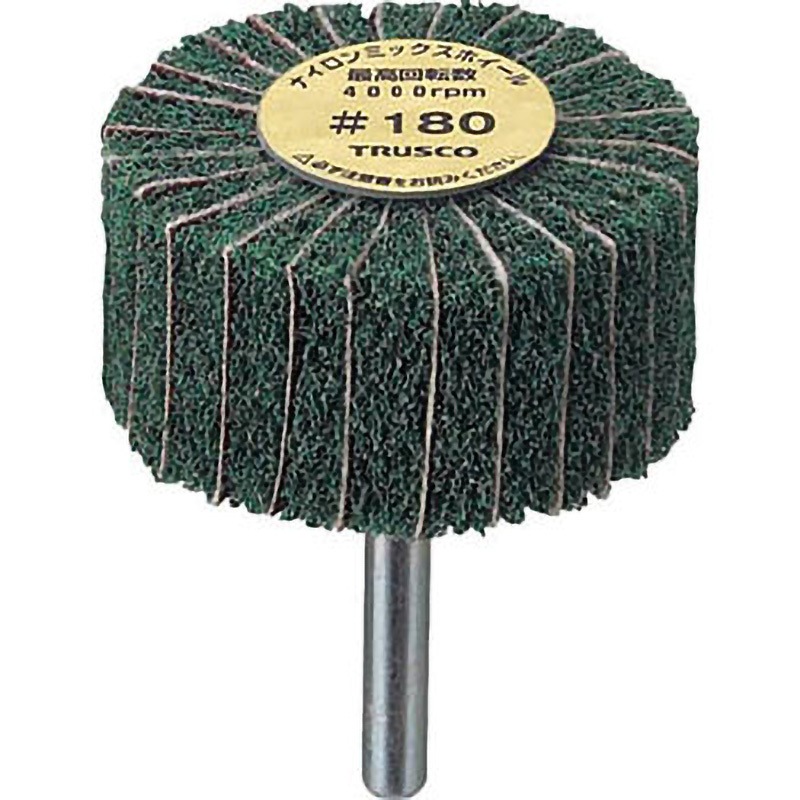 FM1025-180 ナイロンミックスホイール(軸径Φ6mm) TRUSCO 粒度180 外径100mm 1箱(5個)