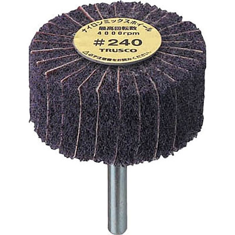 FM1025-240 ナイロンミックスホイール(軸径Φ6mm) TRUSCO 粒度240 外径100mm 1箱(5個)