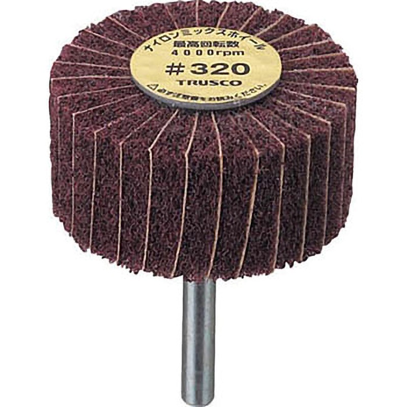 FM1025-320 ナイロンミックスホイール(軸径Φ6mm) TRUSCO 粒度320 外径100mm 1箱(5個)