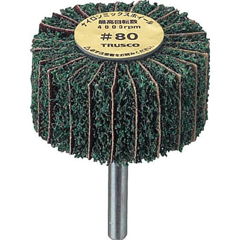 ＴＲＵＳＣＯ　ナイロン軸付ホイール外径φ１００×厚み２５×軸６　４００＃　ＵＦＮ−１０２５−４００　１箱（５個） （直送） TRUSCO ナイロン軸付ホイール 外径100×厚み25×軸6 1000#(