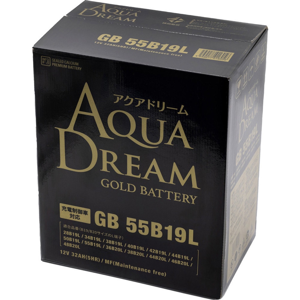 GB 55B19L 国産車 充電制御車対応バッテリー GOLD BATTERY 1個 AQUA DREAM(アクアドリーム) 【通販モノタロウ】