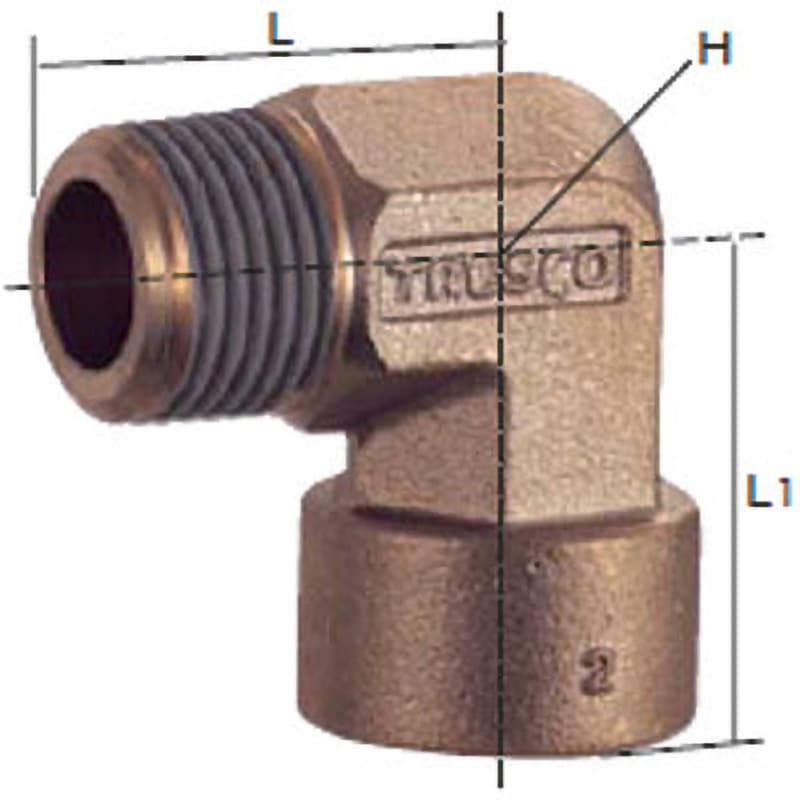 TN-12L ねじ込み継手エルボ TRUSCO 呼び径R1/4-RC1/4 TN-12L