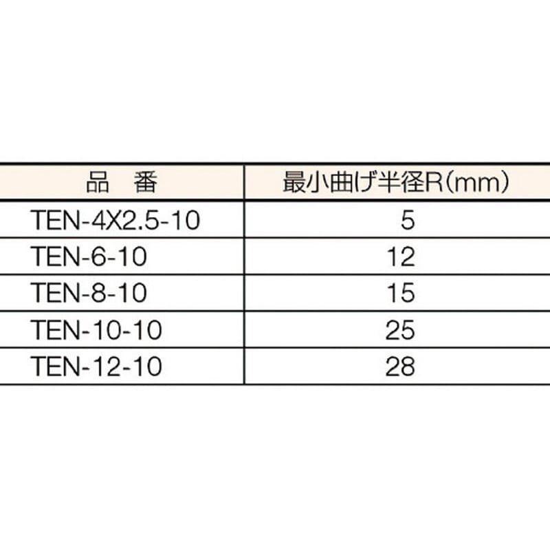 TEN-6-10 Y ポリウレタンチューブ TRUSCO 耐油/耐水/柔軟性 黄色 長さ10m - 【通販モノタロウ】