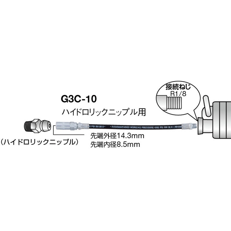 TRUSCO(トラスコ) グリスガン用ホース 314mm G3C-12 2mvetro G3C-12 グリスガン用ホース TRUSCO ナイロン 全長314mm G3C-12 【通販