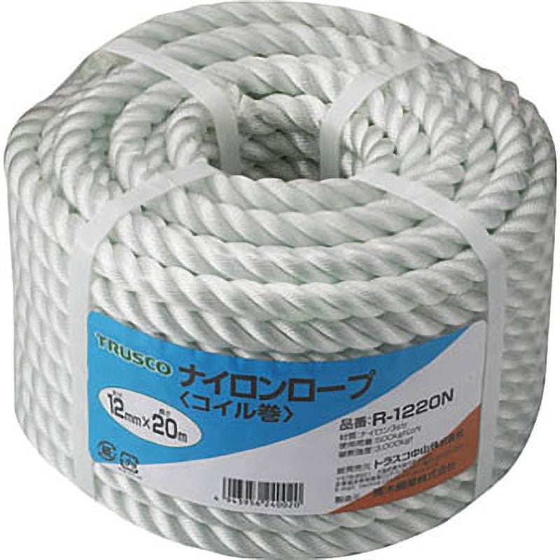 TRUSCO ビニロン金剛打ロープ 12mm×30m コイル巻 R-1230K 1巻 TRUSCO ビニロン金剛打ロープ 12mm×30m コイル巻 R-1230K 1巻