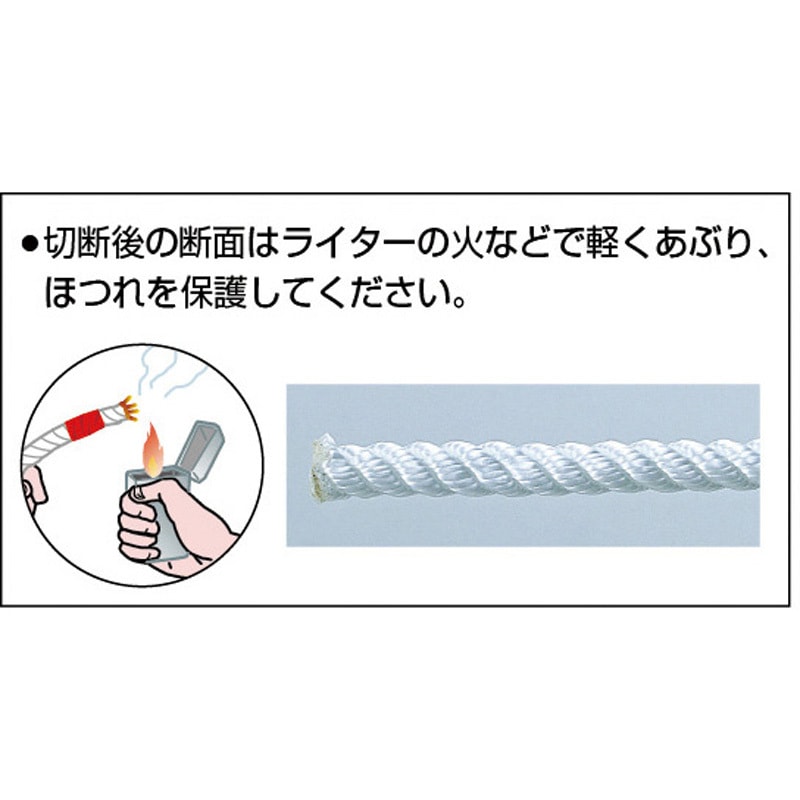 R-310N ナイロンロープ TRUSCO 種類3ツ打 白色 袋入 太さ3mm R-310N