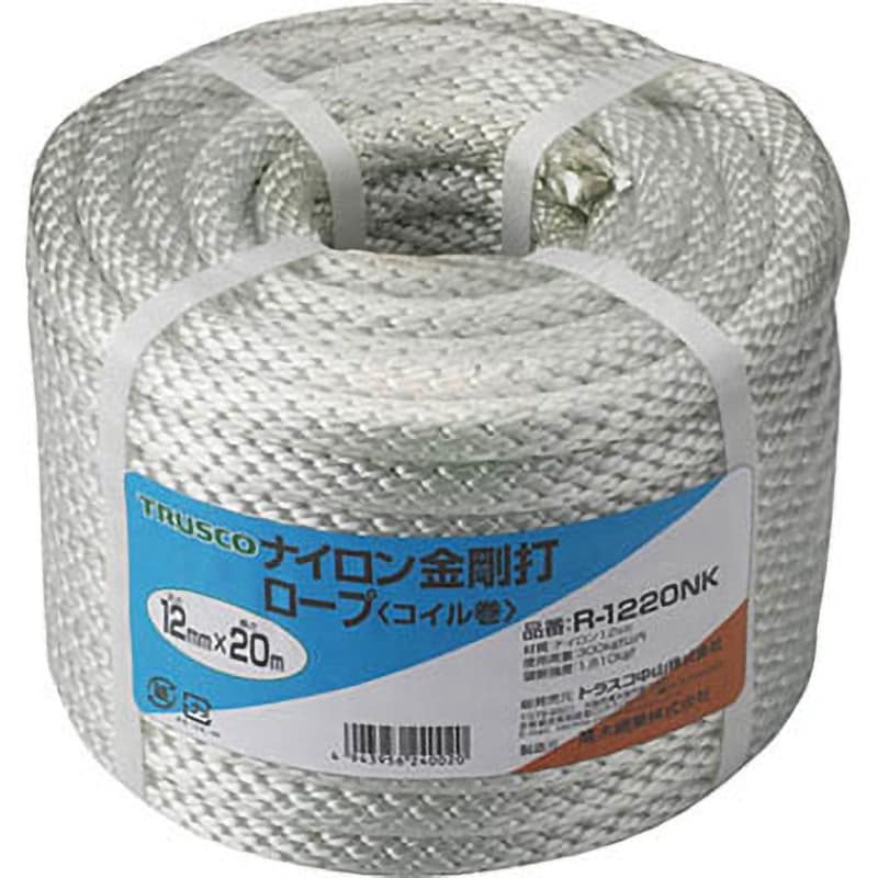 R-1220NK ナイロン金剛打ロープ TRUSCO 白色 バンド掛巻 太さ