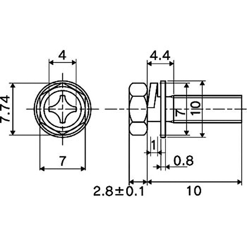 APB-04-10-P50 アプセットボルト (M4) NIC(エヌアイシ