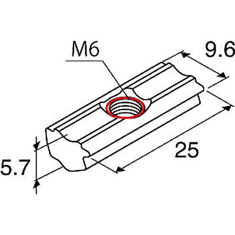 NAMT-06 後入れナット (M6フレーム用) NIC(エヌアイシ・オートテック