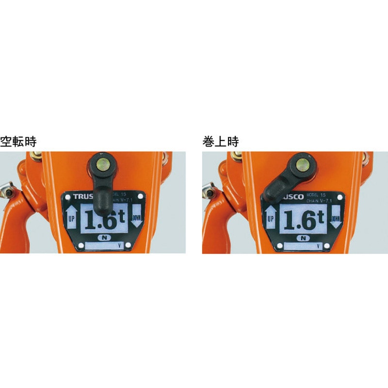 TRUSCO トラスコ中山 【未使用品】レバーホイスト ガッチャ 定格荷重1.6t TLH-160 TLH-160 レバーホイスト 1台 TRUSCO 【通販モノタロウ】