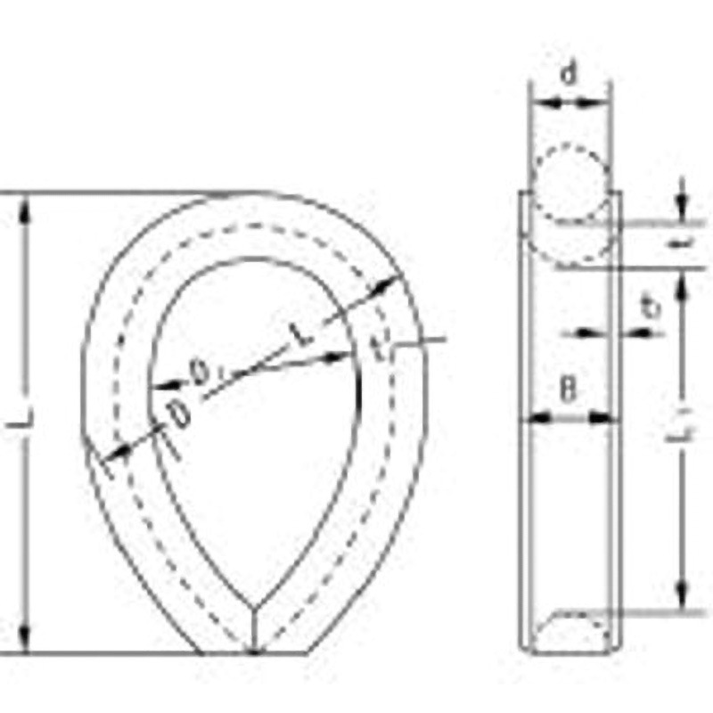 GRB-12S2 WスリングBタイプ片端シンブル TRUSCO ロープ径12mm長さ2m 