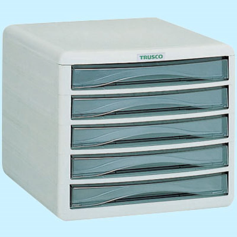 PA4-S5 プラスチックレターケース TRUSCO 鍵なしタイプ 引出し数5 浅型 サイズA4